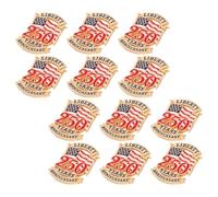 Generic Lot de 12 Épingles Légères en Alliage Drapeau Américain pour Commémoration du 250e Anniversaire, Style Patriotique Jour de L'indépendance et Usage Quotidien
