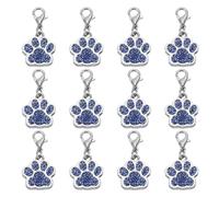 Generic Lot de 12 marqueurs de point au crochet en forme de patte de chien en métal, bleu