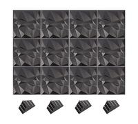 generic Lot de 12 Panneaux Muraux 3D en PVC texturé pour Salon, Chambre à Coucher, Bureau, Panneaux d'étanchéité Faciles à Bricoler pour Accentuer les Murs et Plafonds