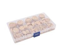 Generic Lot de 140 Boutons Décoratifs en Bois Faits à la Main en 3 Tailles avec Boîte de Rangement pour Couture et Scrapbooking