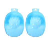 Generic Lot de 2 Bols de Trempage Manucure en Plastique Résistant Bleu, Plateau pour Dissolution Vernis et Soin des Ongles, Outil Professionnel pour Salon et Usage à Domicile