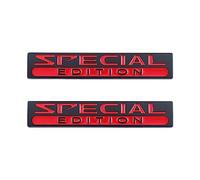 Generic Lot de 2 emblèmes en métal édition spéciale, noir et rouge, emblème arrière de voiture, ajustement universel