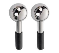 Generic Lot de 2 globes à glace pour le visage, bâtons cryogéniques en acier inoxydable, 13 x 4,8 cm, thérapie par le chaud et le froid, masseur facial rafraîchissant incassable pour soulager les maux