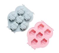 Generic Lot de 2 Moules en Silicone Bleu pour Chocolat et Pâtisserie, 6 Cavités Forme Hibou, pour DIY et Glaçons