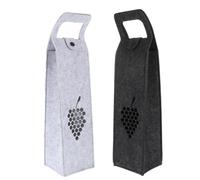 Generic Lot de 2 Paquet en Feutre pour Bouteille de Vin, Poignées Portables, Couleurs Gris Foncé et Gris Clair, Paquet D'emballage Réutilisables pour Transport Vin Pratique et Rangement