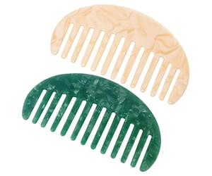 Generic Lot de 2 Peignes à Dents Larges en Acétate Anti-statique pour Femmes, Démêlage Facile des Cheveux Bouclés et Mouillés, Portable et Léger