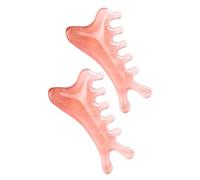 Generic Lot de 2 Peignes de Massage en Résine Forme Dauphin Rose, Outil de Soin du Cuir Chevelu Visage Portable, Peigne Auto-massage Spa pour Détente et Stimulation Capillaire en