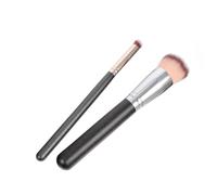 Generic Lot de 2 Pinceaux Autobronzants Visage, Brosses à Poudre Synthétique, Outil Cosmétique Professionnel pour Application Uniforme, Estompage Précis, Usage Quotidien et Maquillage
