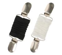Generic Lot de 2 Pinces à Châle Élastiques en Alliage et Polyester, Clip de Cardigan Noir et Blanc, Accessoires de Vêtements pour Femmes, Fermoirs Polyvalents pour Pulls, Gilets