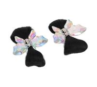 Generic Lot de 2 Postiches à Nœud pour Cheveux, Pinces de Coiffure Polyvalentes pour Toutes les Occasions, Idéales pour les Femmes et les Filles (BLACK)