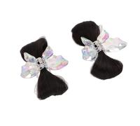 Generic Lot de 2 Postiches à Nœud pour Cheveux, Pinces de Coiffure Polyvalentes pour Toutes les Occasions, Idéales pour les Femmes et les Filles (marron noir)