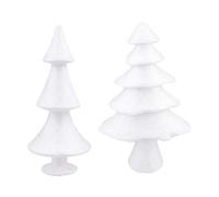 Generic Lot de 2 sapins de Noël en polystyrène, bricolage, artisanat, mousse, sapin de Noël, décoration d'hiver pour bricoler, créer, feutrer, peindre (28 cm et 17 cm)