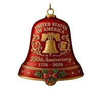 Generic Lot de 2 sonnettes commémoratives 3D pour 250e anniversaire des États-Unis (2 pièces rouge et bleu)