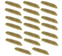 Generic Lot de 20 leurres de pêche de 4 cm de vers de pain lumineux fausses | Leurre de pêche flottant pour truite, perche, crappie, phosphorescent, réaliste, TPE, eau douce, eau salée