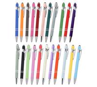 Generic Lot de 23 stylos rétractables en métal à pointe stylet multicolores en aluminium, stylos d'écriture lisse pour fête prénatale ou cadeau de bureau