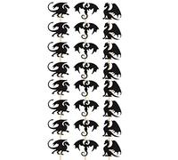 Generic Lot de 24 couvercles de gâteau motif dragon noir pailleté - Décoration de fête d'anniversaire pour Dragon Birthday Fantasy Party Supplies Yiida