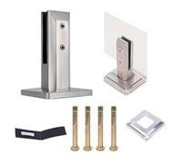 Generic Lot De 24 Supports CarréS Pour Garde-Corps En Verre, Pour éPaisseur De Verre De 10 à 14 Mm (3/8 à 9/16 Pouces) Pour ClôTure De Piscine Escalier Poteau De Garde-Corps Pinces,Argent,200mm