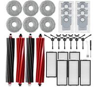 Generic Lot de 28 pièces de rechange compatibles avec Roborock Qrevo Master/V20/P10S Pro aspirateur robot brosse latérale principale filtre serpillère sac à poussière accessoires (28 kit), noir