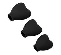 Generic Lot de 3 Housses de Pinceaux Portables en Forme de Cœur, Capuchons de Pinceaux de Maquillage en Silicone pour Filles, Accessoires Mignons et Pratiques pour les Maquilleurs (BLACK)