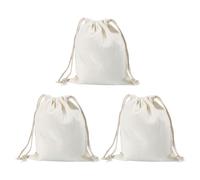 Generic Lot de 3 Paquet en Tissu Coton 20x25 Cm Cordon de Serrage, Pochettes à Cordon pour Rangement Présent, Emballage Bijoux et Accessoires, Conteneurs de Stockage Polyvalents