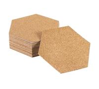 Generic Lot de 30 tapis hexagonaux autocollants en liège texturés avec dos adhésif, pour dessous de verre, tapis de meubles, loisirs créatifs - Marron - 10,2 x 10,2 x 2,5 cm