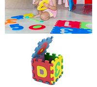 Generic Lot de 36 Tapis de Jeu Puzzle en Mousse avec Chiffres ABC Emboîtables, Tapis de Sol en EVA Souple, Sûr, Non Toxique, avec Carreaux Multicolores Amovibles pour Enfants et T