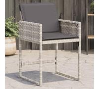 Generic Lot de 4 chaises de patio avec coussins pour jardin et terrasse en rotin PE revêtu par pulvérisation, gris clair, anthracite