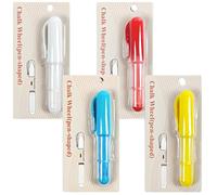 Generic Lot de 4 crayons à craie pour tissu, couleurs blanc, rouge, bleu, jaune, matelassage, couture, pointes remplaçables