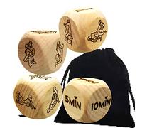 Generic Lot de 4 dés de yoga romantiques pour couple - Hexaèdre en bois rouge - Thème de l'amour - 2,54 cm