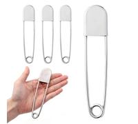 Generic Lot de 4 grandes épingles à nourrice de 12,7 cm en acier inoxydable très résistant, usage quotidien familial, matériau fin, design tranchant mis à jour