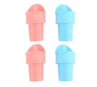 Generic Lot de 4 Mini Cônes de Crème Glacée Réutilisables Colorés pour le Plaisir du Dessert, Crème Glacée, Yaourt glacé, Sorbet Rose Bleu