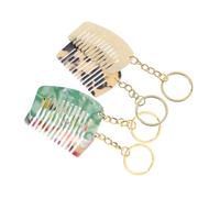 Generic Lot de 4 Mini Peignes Porte-Clés en Acétate 53X31 CM Peignes à Dents Larges Démêlants pour Cheveux Mouillés Couleurs Assorties Accessoire Beauté Voyage