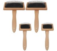 Generic Lot de 4 peignes à poils métalliques pour animaux domestiques, chiens et chats, avec poignée en bois, pour la perte de cheveux, comprend des petites et grandes tailles, rangement facile