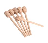 Generic Lot de 50 Bâtonnets en Bois pour Tremper le Miel, Tiges d'Agitation Portables en Bois Naturel de Qualité Alimentaire avec Rainures Profondes pour Sirop de Miel (Liuyun Slotting 15CM)