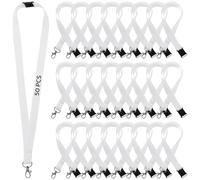 Generic Lot de 50 cordons de sublimation blancs avec boucle détachable pour étiquettes d'identité et porte-clés