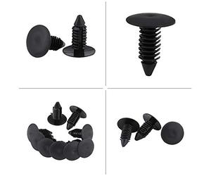 Generic Lot de 50 rivets de fixation pour pare-chocs de voiture en plastique noir, ajustement universel pour jupes latérales, avec fixations durables