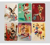 Generic Lot de 54 cartes de poker vintage Pin Up Girls