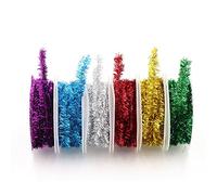Generic Lot de 6 guirlandes métalliques pour guirlandes de Noël - Fil de Noël - Paillettes - Fil métallique - Guirlande de guirlandes colorées - Guirlande de Noël - Guirlande fine