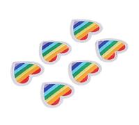 Generic Lot de 6 Patchs Brodés en Forme de Cœur Arc-en-ciel Colorés Décoratifs à Repasser pour Vêtements, Couture, Loisirs Créatifs, Mini Portable pour Dames et Enfants 3,8 X 3,8 Cm en Coton