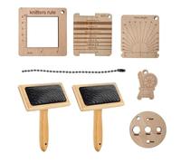 Generic Lot de 8 pinceaux à mélanger en laine - Peigne en laine à manche lisse - Brosses à main en laine - Brosses en bois - Brosse robuste pour mélange de laine pour chiot, chat, chaton