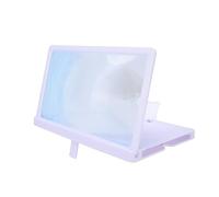 Generic Loupe D'écran de Téléphone Portable 12 ", Support Pliable, Grossissement 3x-5x pour Films et Vidéos, Matériau ABS (White)
