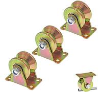 Generic LU3Z Lot de 3 poulies à rainure en V avec support 31 mm / 1,22 pouces portail coulissant, roues de levage, roues rigides, charge lourde, pour voie inversée, machines industrielles, cuivre,