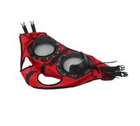 Generic Lunettes de Cheval Rouges, Respirantes, Vent, Protection des Yeux pour Les Courses de Chevaux, Fabriquées en Métal et Cuir PU