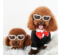 Generic Lunettes pour Chien Coupe-Vent Imperméable Protection des Yeux Petites Lunettes pour Bichon Frise Bleu
