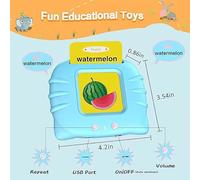 Generic Machine d'apprentissage de Cartes, Cartes Mémoire de Mots à Vue, Jouets pour bébé, Interprétation du Vocabulaire de Prononciation Standard pour Les Tout-Petits, Jouet d'apprentissage (Blue)