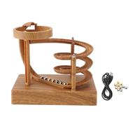 Generic Machine de Mouvement Perpétuel d'art Cinétique, Jouet à Balle sans Arrêt pour Le Décor de Bureau avec Batterie de 1800mAh, Gadget de Physique Scientifique pour Décoration du (Grain de Bois)