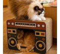 Generic Maison à Gratter Rétro pour Chat, Intérieur Creux, Résistant à l'usure, Maison à Gratter pour Se Reposer et Jouer en Papier ondulé (Radio)