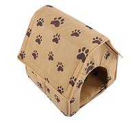 Generic Maison de Chien, Lit de Chien Caverne Petite Maison de avec Lit Pliable Petit Pas d'empreinte pour Animaux de Compagnie pour Animaux de Compagnie pour Chiot (Brown)