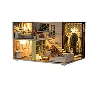 Generic Maison de Poupée Jouet, Modèles D'assemblage Bien Faits, Communication Pratique avec Les Proches, Maison de Poupée Non Toxique avec Meubles - 14 Ans et Plus