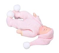 Generic Maison de Poupée Miniature, bébé Endormi, Articulations Mobiles, Pull Rose, Figurine Infantile pour Décoration de Maison de Poupée à Faire Soi-même